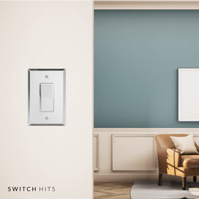 Switch Hits 3-5x5-25-inch glass plate adds contemporary flair to any room.