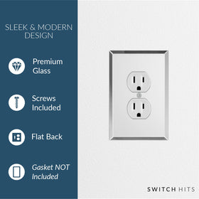 Switch Hits glass mirror plate adds a bathroom application with a luxury mirror finish.