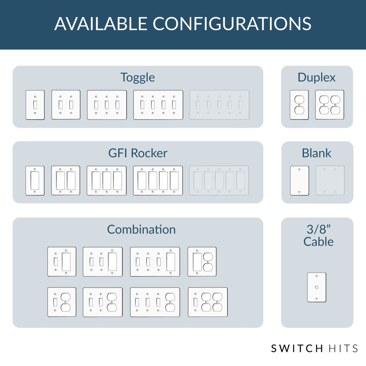 Switch Hits glass mirror plate supports easy installation with a flat-backed glass design.