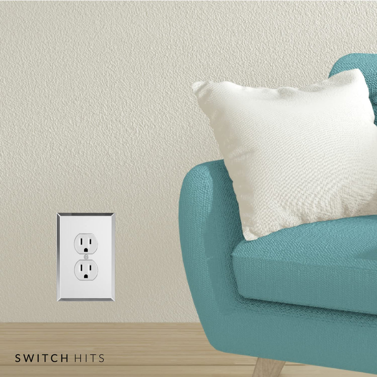 Switch Hits glass mirror plate works with various configurations for cohesive styling.