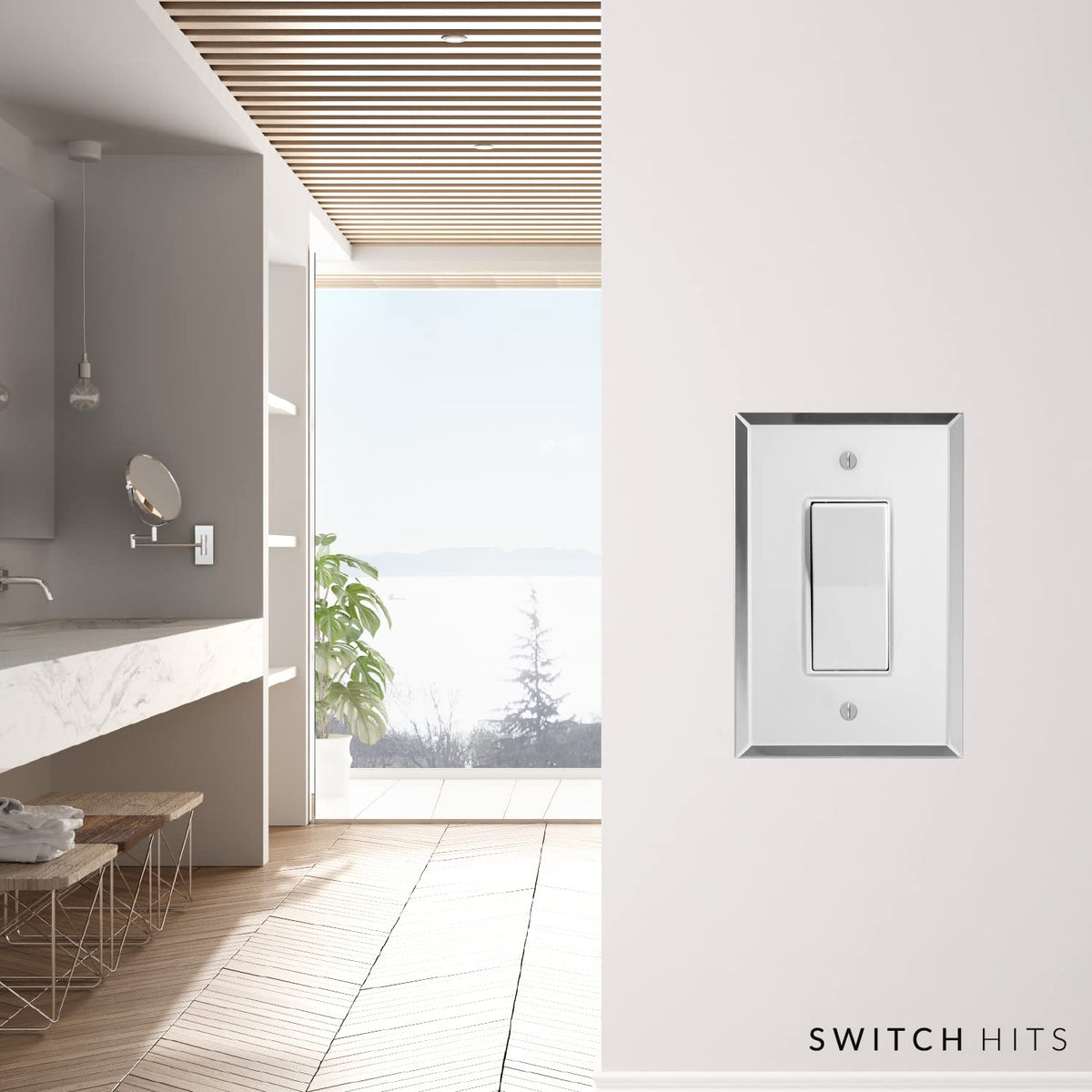 Switch Hits plain glass outlet cover 3-5x5-25 inches showcases seamless wall harmony.