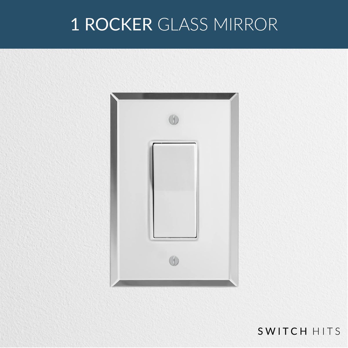 Switch Hits plain glass switch plate front view emphasizes clean lines and easy integration.