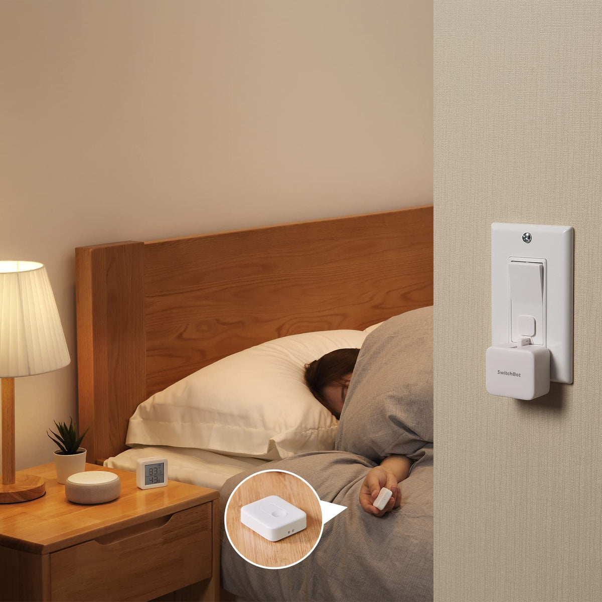SwitchBot app control interface lets you schedule on/off for lights and devices.