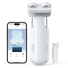 SwitchBot Automatic Curtain Opener attached with magnets for quick, tool-free setup.