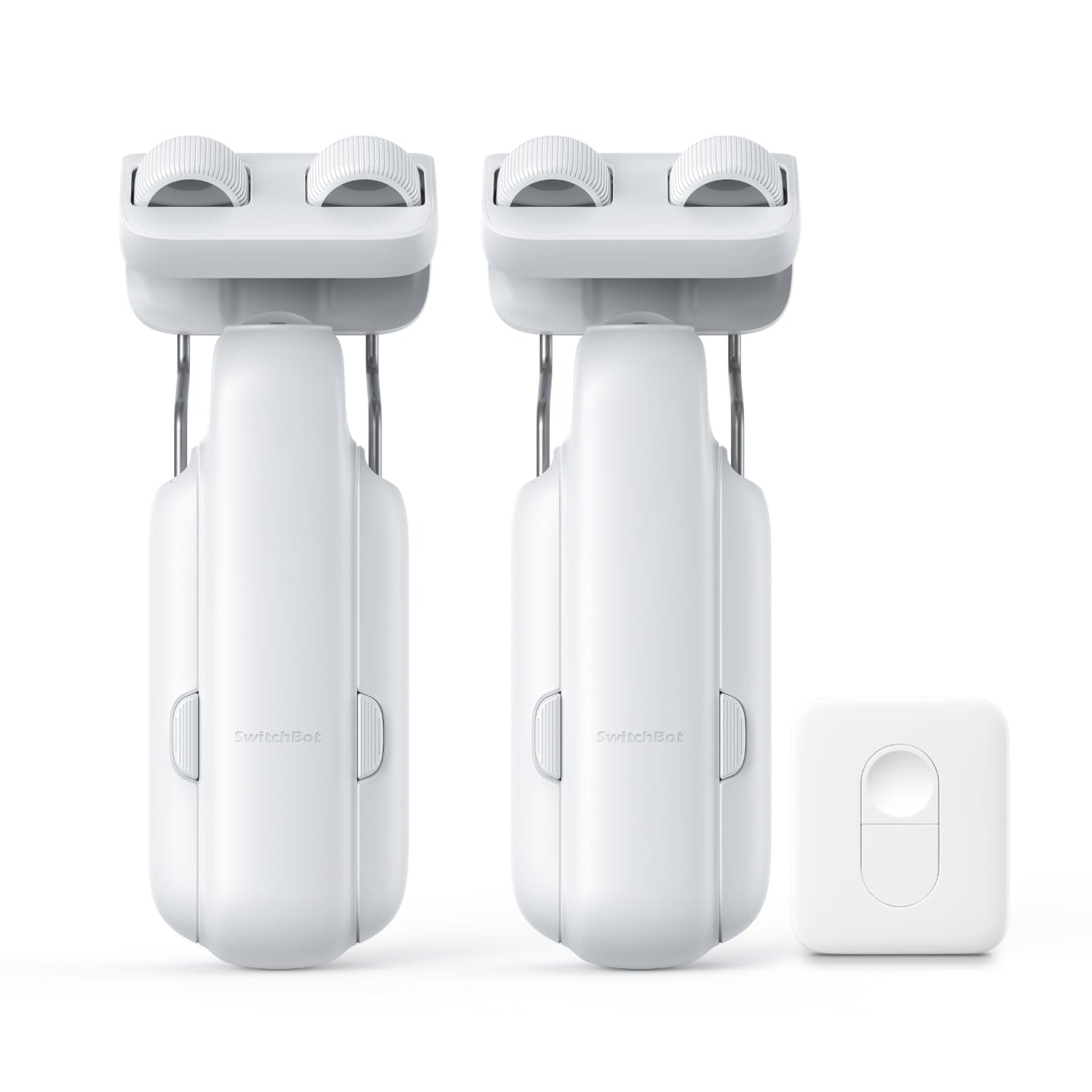 SwitchBot Curtain Opener 3-Rod Setup shows easy no-tool installation for any room