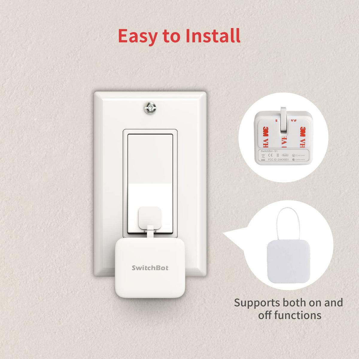 SwitchBot quick install on clean, dry surfaces for strong hold.