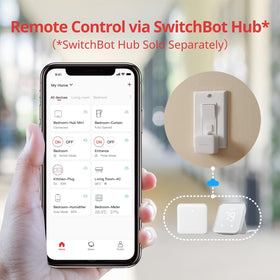 SwitchBot Fingerbot setup on a rocker switch for automations.