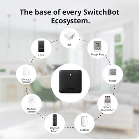 SwitchBot Hub Mini energy-saving scenes in the app interface.