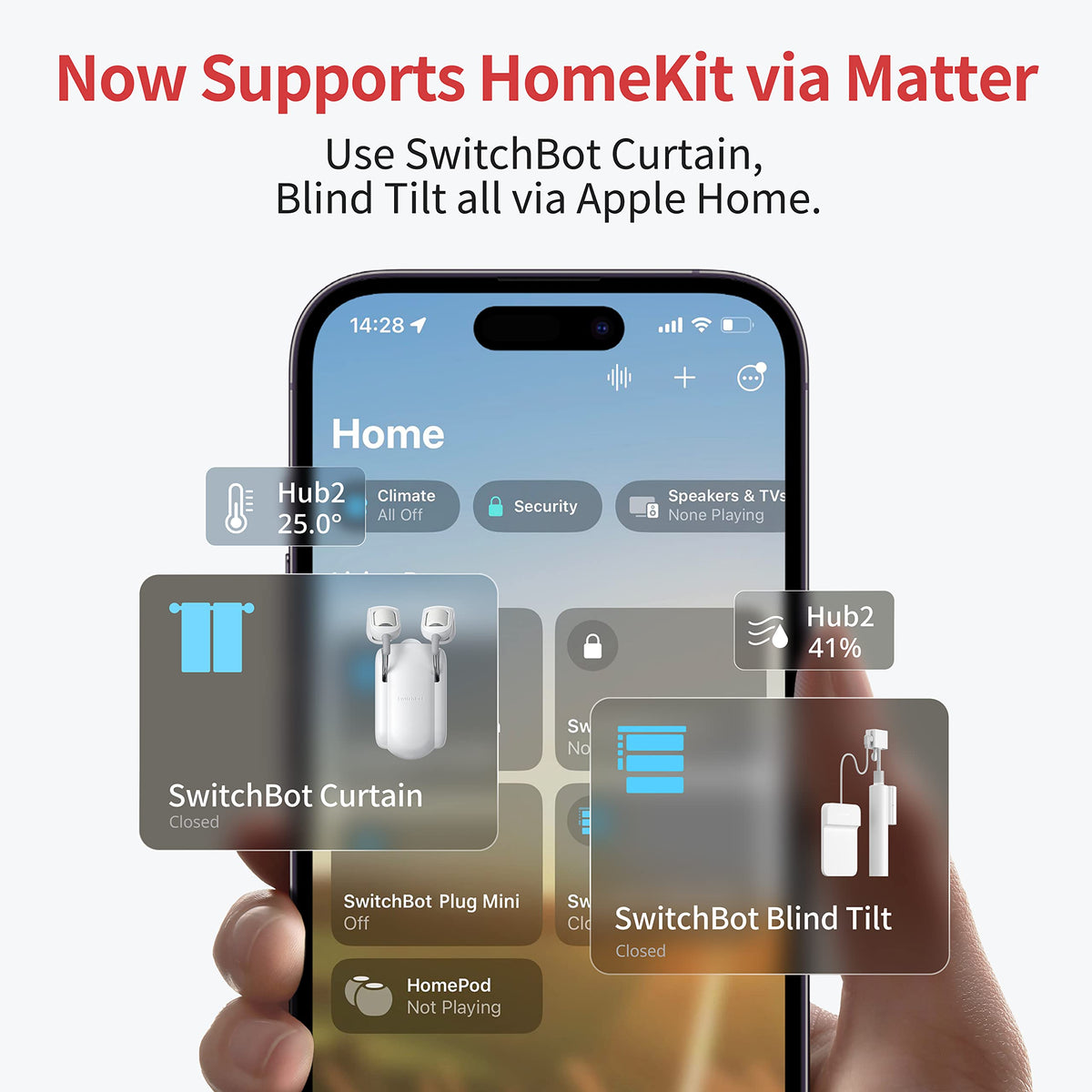 SwitchBot Hub 2 supports Matter for broader compatibility.