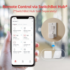 SwitchBot Button Pusher supports press and push/pull modes for various switches.