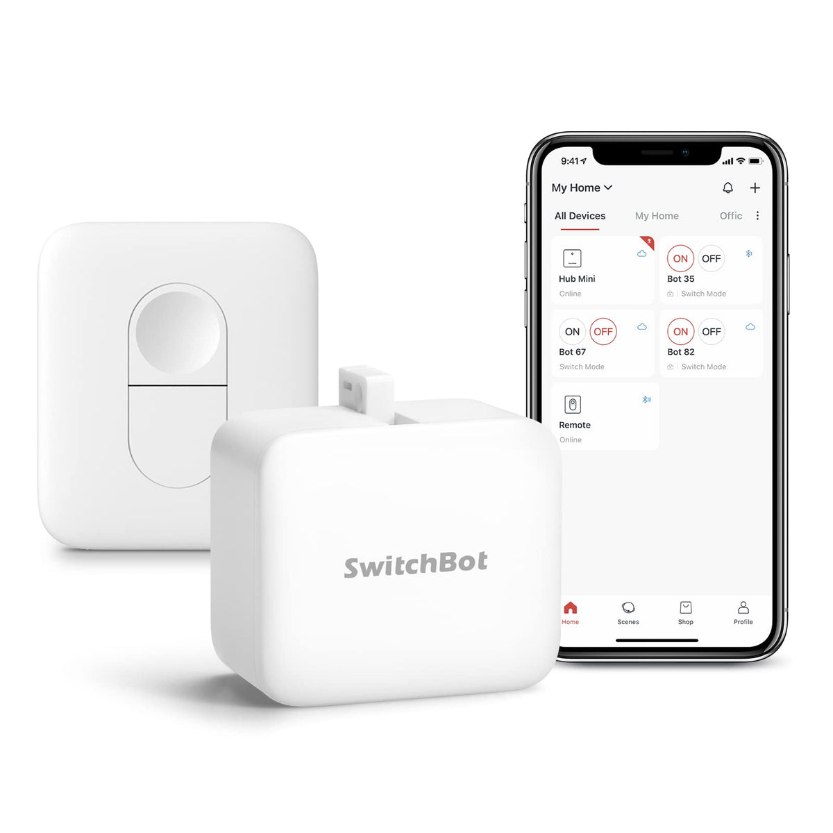 SwitchBot Smart Switch Button Pusher with Bluetooth enables hands-free control of rocker switches.