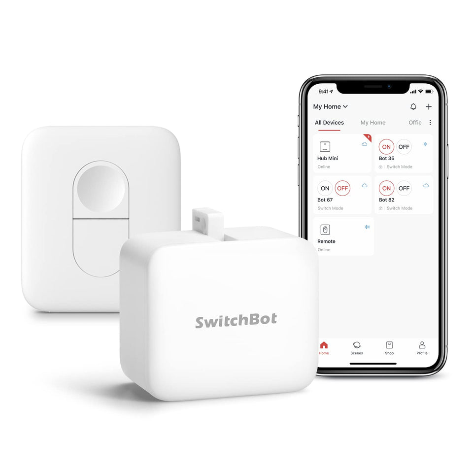 SwitchBot Smart Switch Button Pusher with Bluetooth enables hands-free control of rocker switches.
