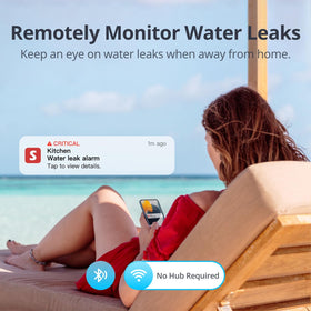 SwitchBot Water Sensor emits a 100dB alarm for immediate awareness.