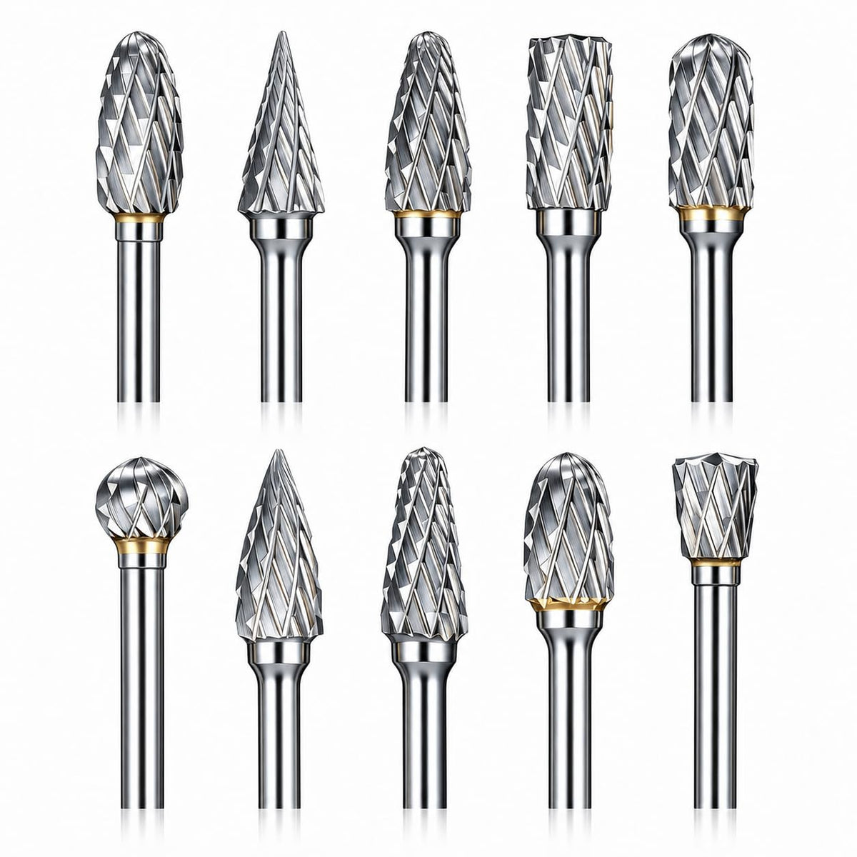 Sworker carbide burr set 10 pcs packaging for organized storage and quick access.