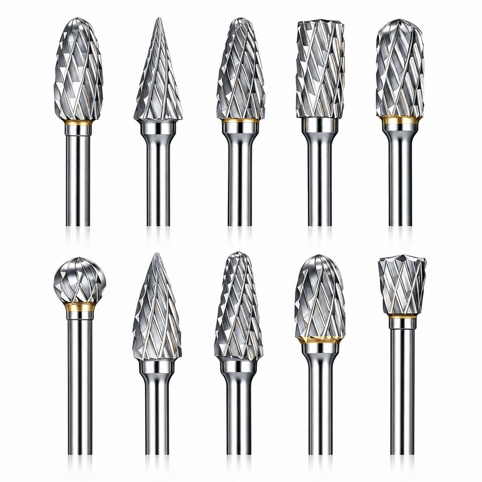 Sworker carbide burr set 10 pcs packaging for organized storage and quick access.