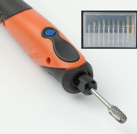 Sworker Dremel-compatible burrs with 1/8 inch shank for fast material removal.