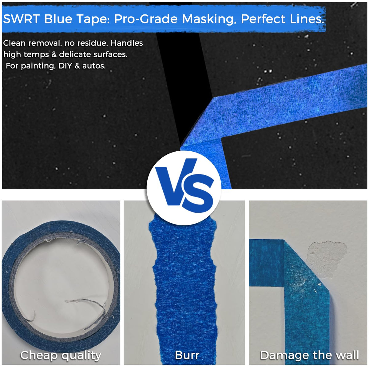 SWRT blue painter's tape totals 1320 yards across 24 rolls
