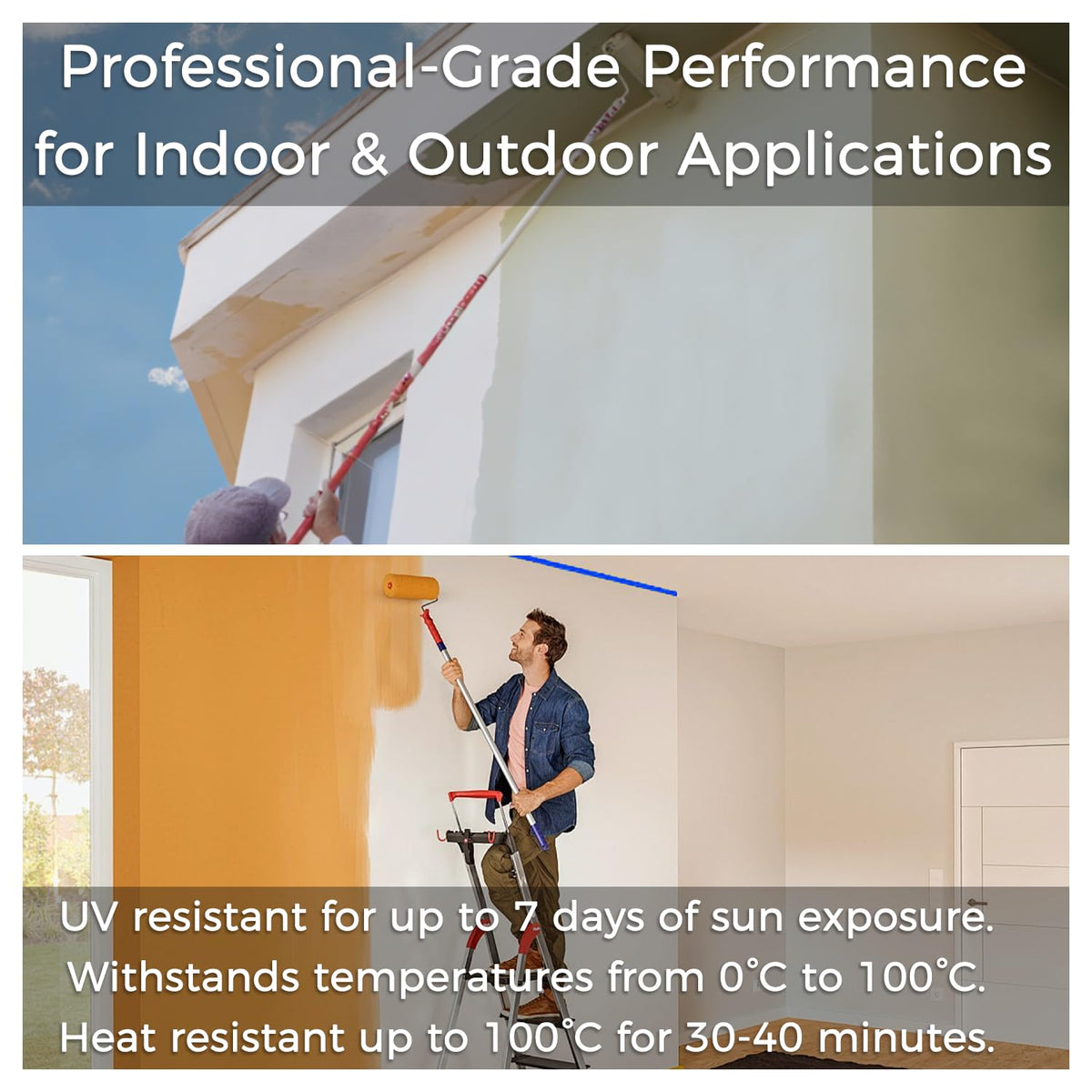SWRT tape adheres to multiple surfaces like drywall and glass