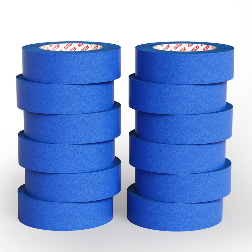 SWRT blue painter's tape 1in 55yd roll with strong hold and clean removal