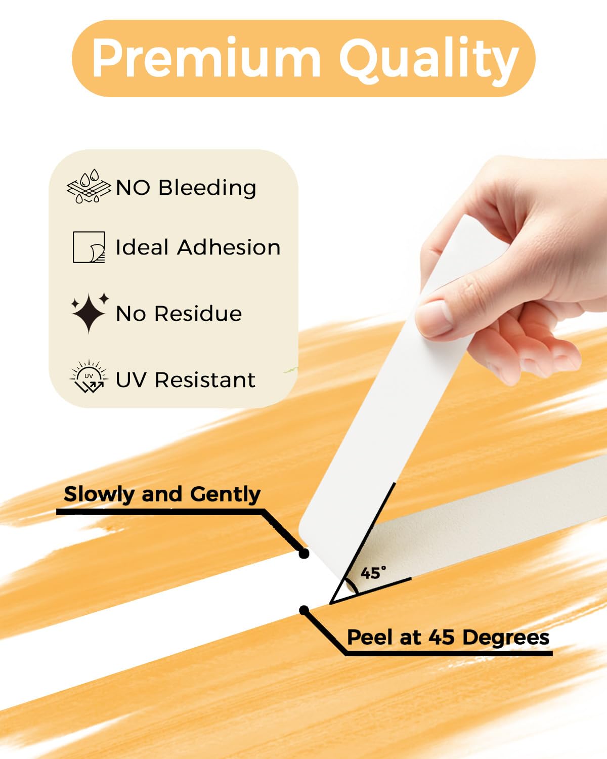 Easy-tear SWRT white masking tape for quick applications.