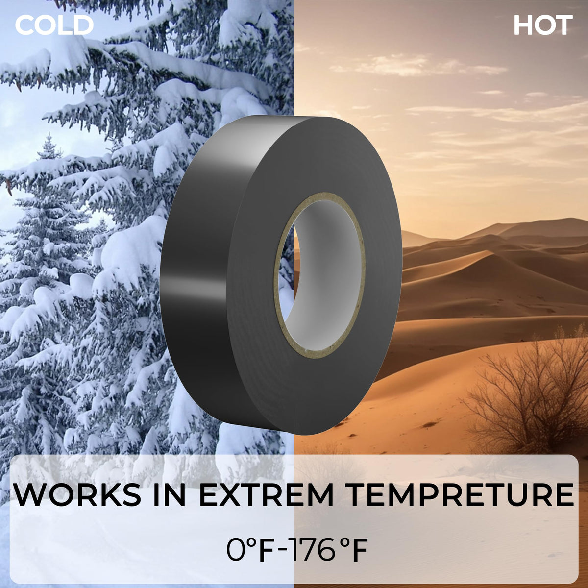 SWRT high-temp electrical tape endures heat, ideal for professional wiring and outdoor projects