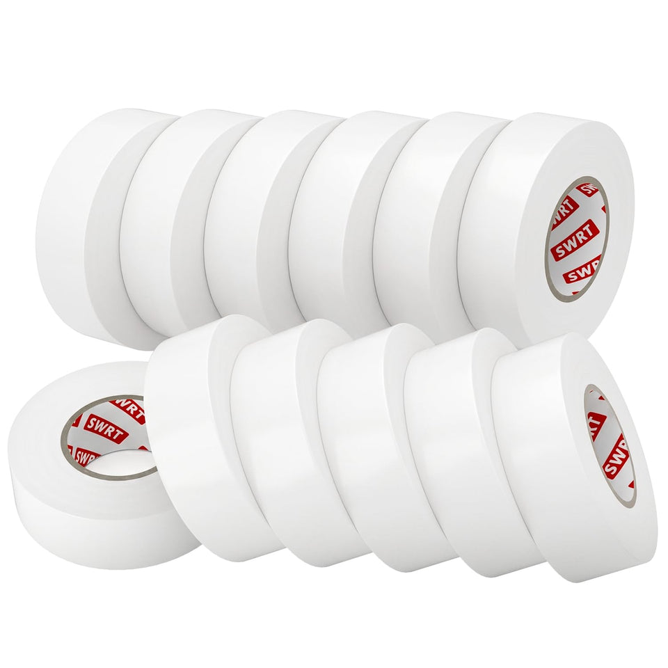 SWRT white electrical tape 66ft roll delivers durable insulation and easy handling.