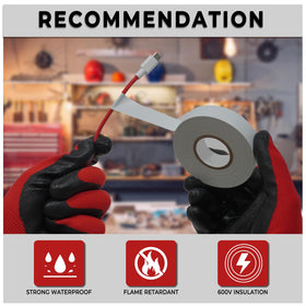 SWRT white electrical tape's flame retardant formula adds safety during installations.