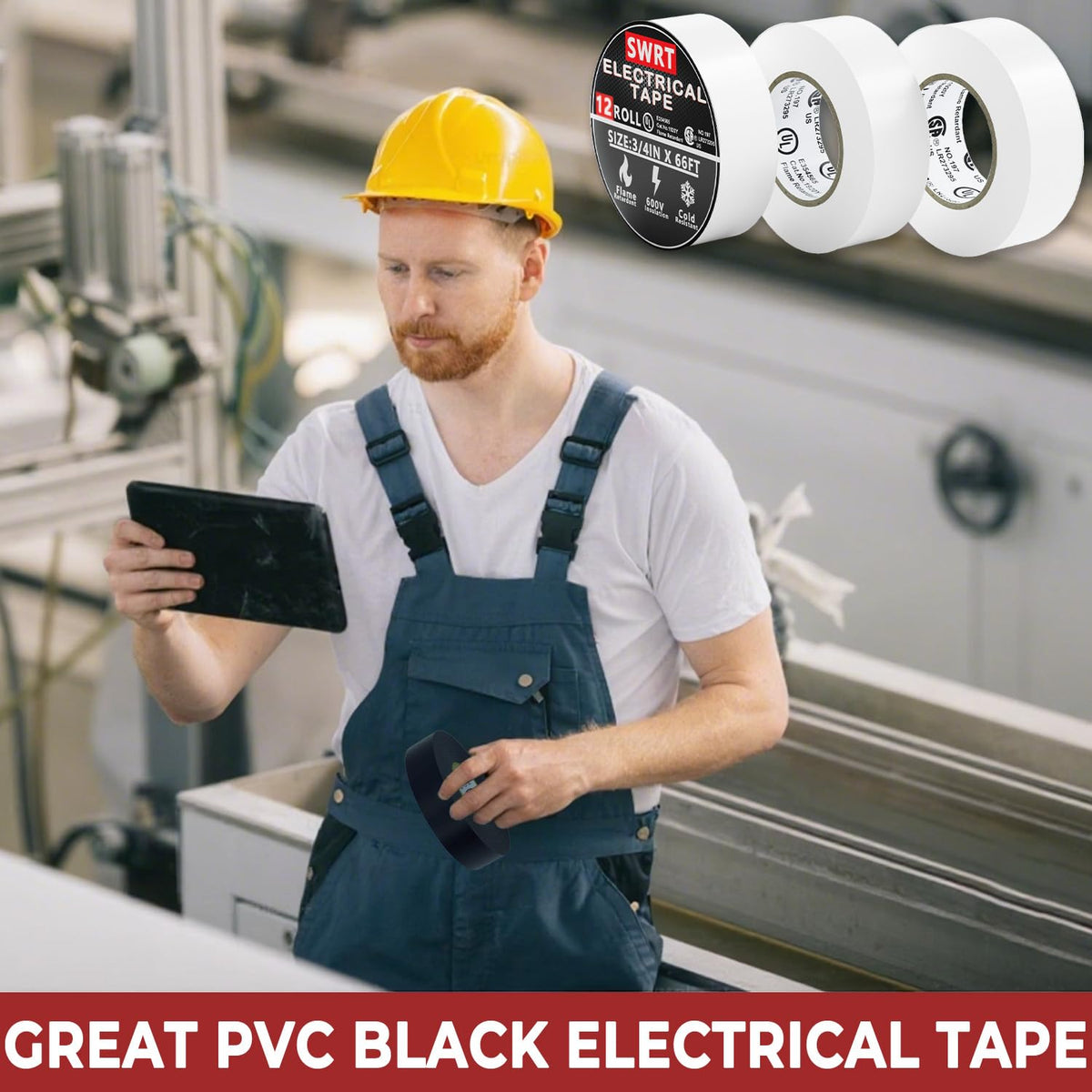 SWRT white electrical tape versatile for DIY and professional projects
