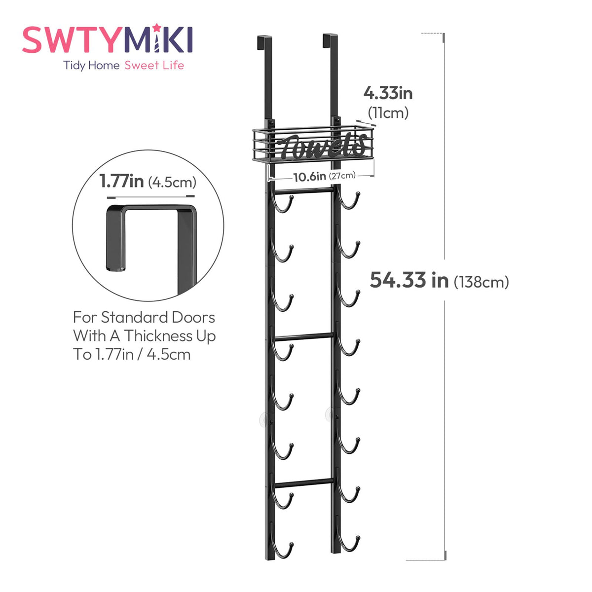 SWTYMIKI black minimalist finish blends with modern bathroom decor