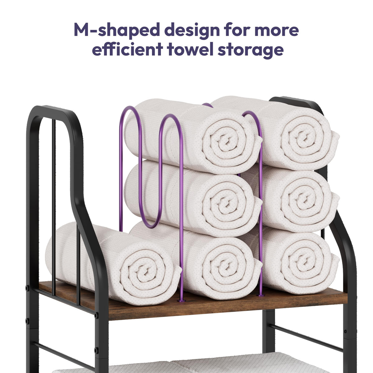 SWTYMIKI towel rack black metal frame adds modern industrial vibe