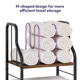 SWTYMIKI towel rack black metal frame adds modern industrial vibe