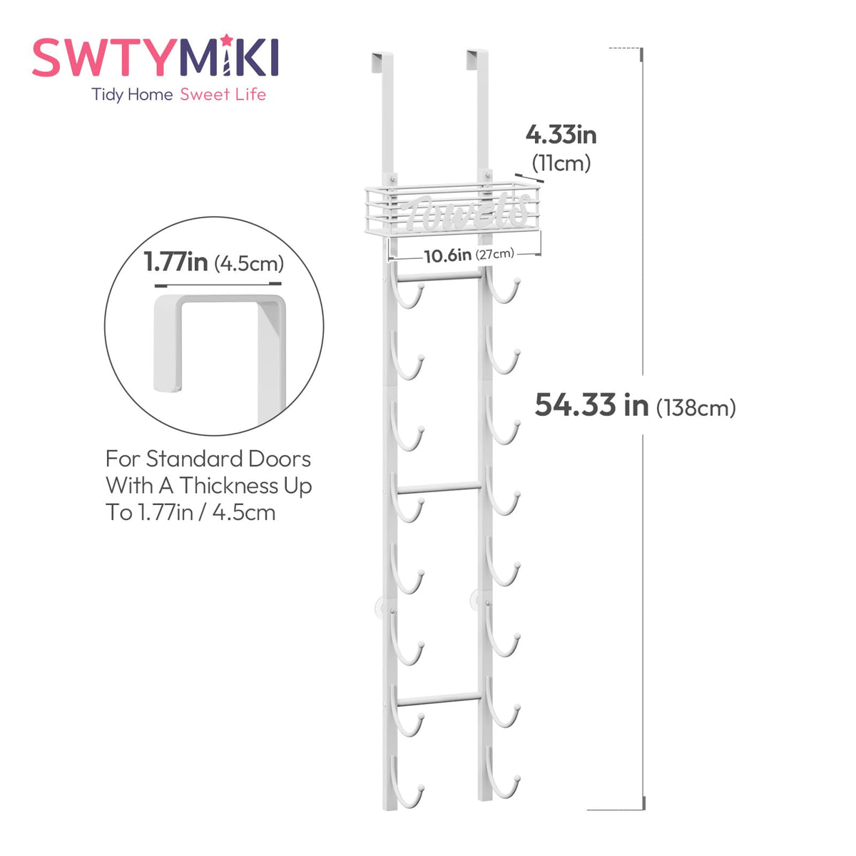 SWTYMIKI no-drill over-door installation for renters
