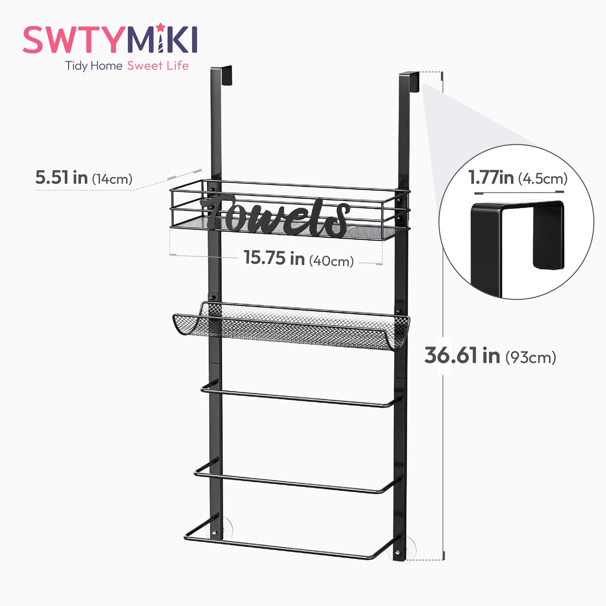 SWTYMIKI sturdy metal frame for durable bathroom storage.
