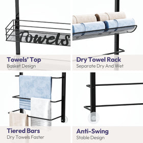 SWTYMIKI towel rack quick-dry bars promoting air circulation.