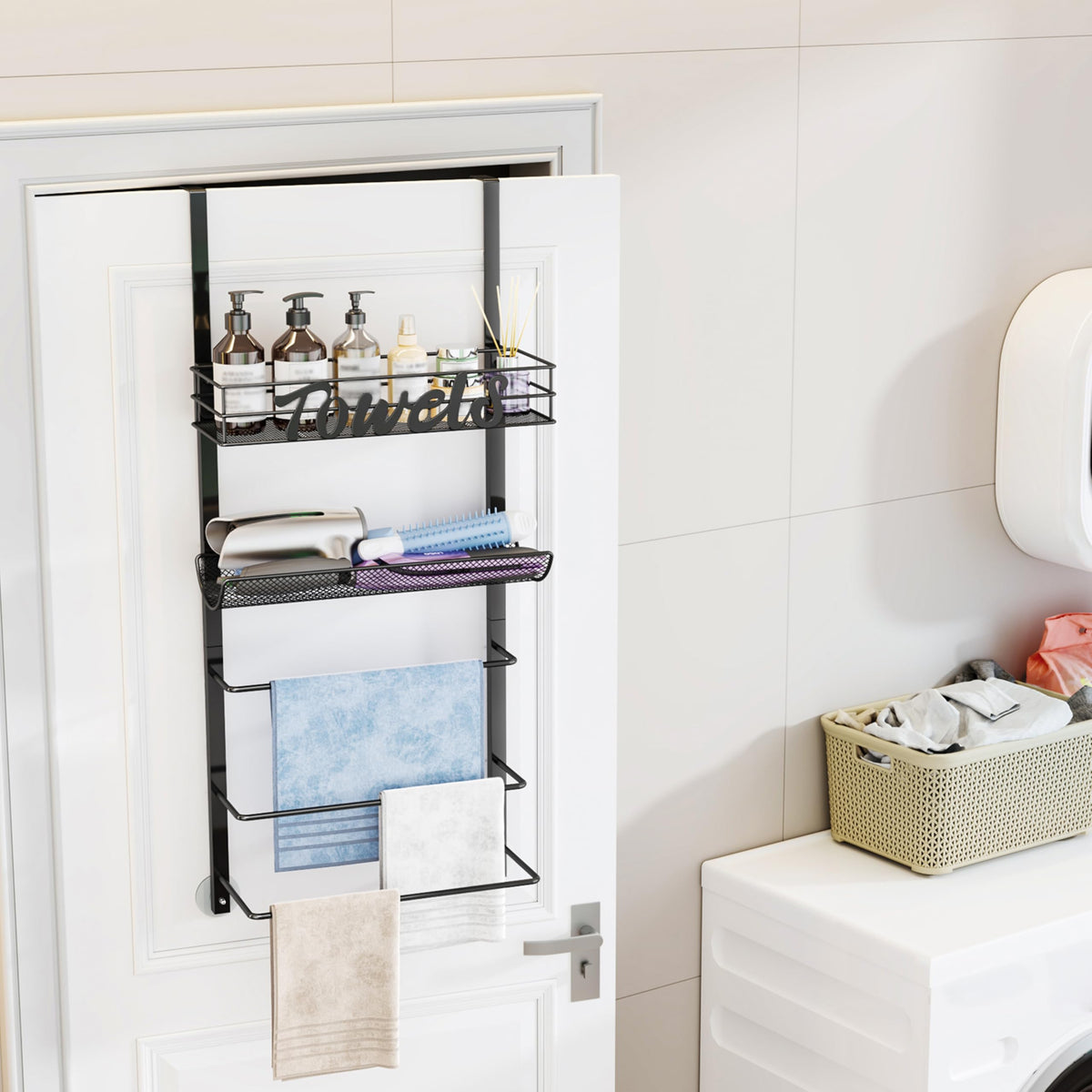 SWTYMIKI towel rack wall-mounted option image showing versatile installation.