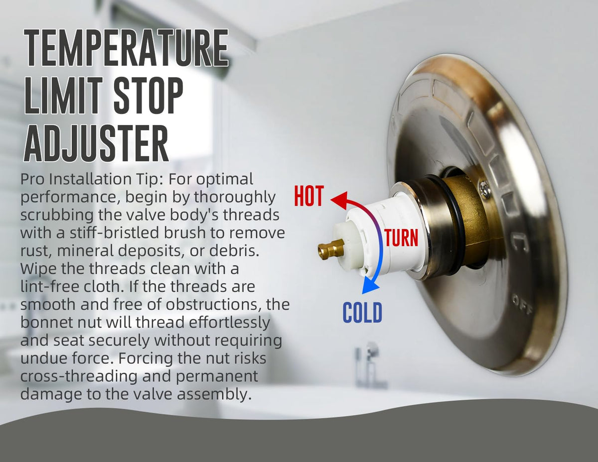 Sxtrrdnary RP46074 temperature-control illustration conveys balanced water flow for safer showers