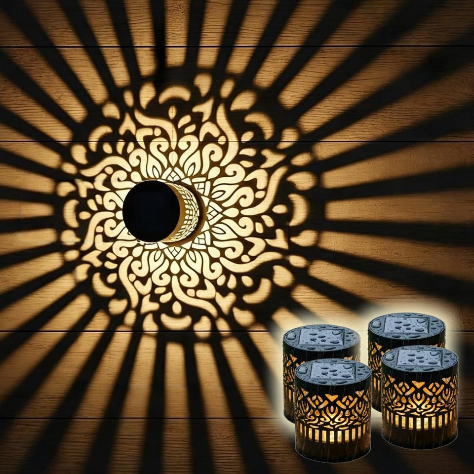 SXXSMYWR decorative solar mandala light pattern dazzling your fence at night.