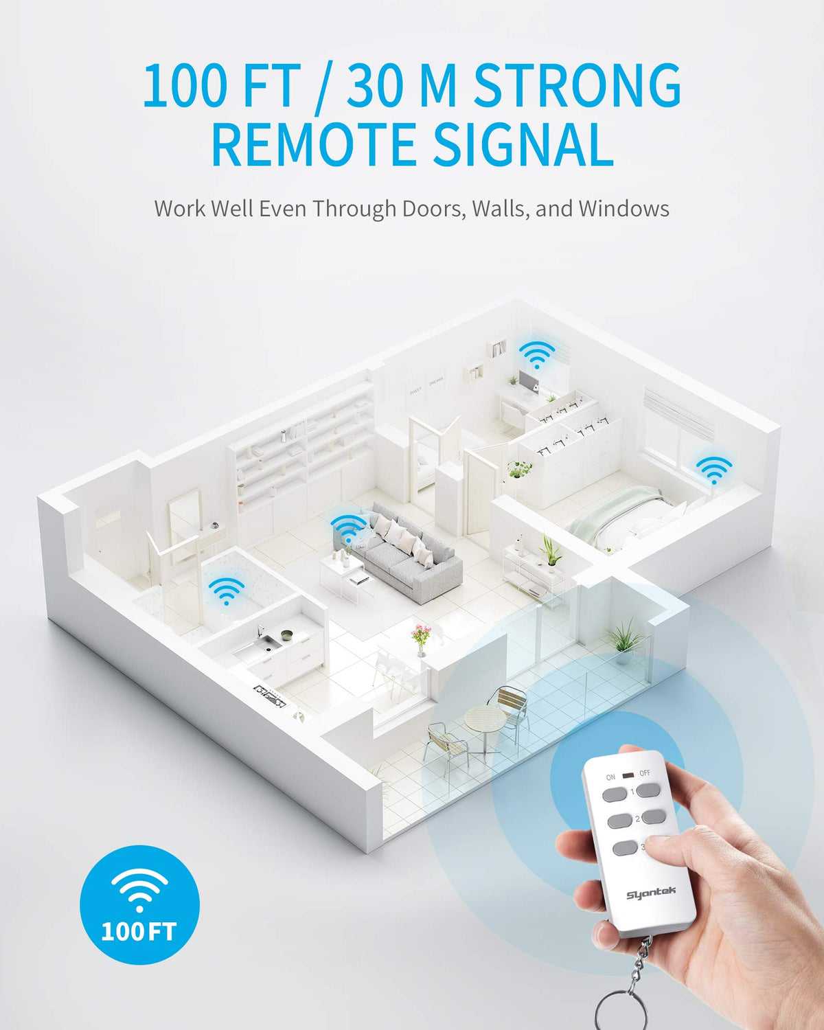 Syantek compact wall socket design saves space on crowded power strips.