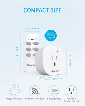 Syantek lamps, coffee pot, or fan control scenario using the remote.