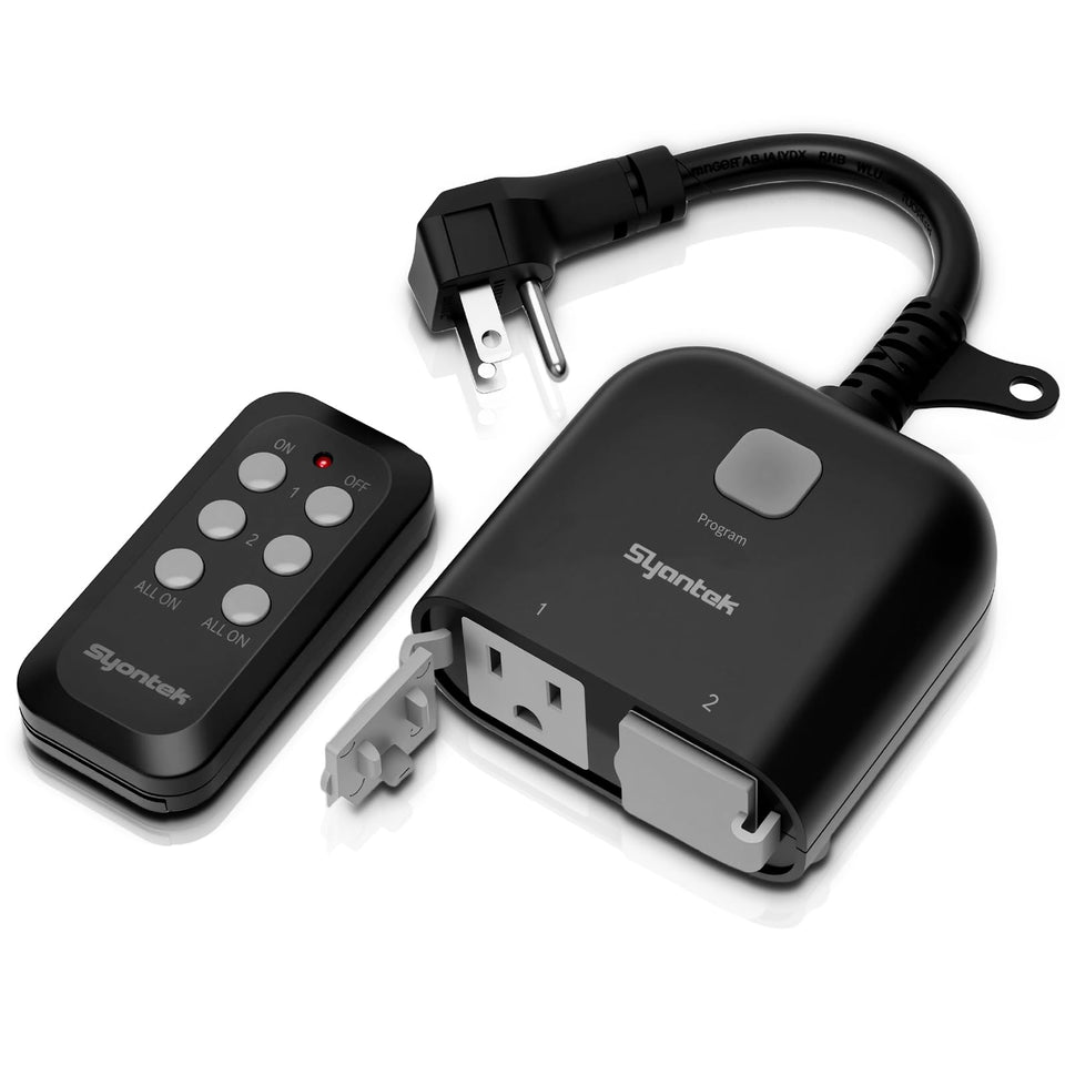 Syantek outdoor wireless remote outlet for patio setup enabling hands-free control