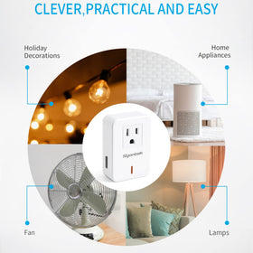 Syantek remotes sync with outlets for flexible multi-device control.
