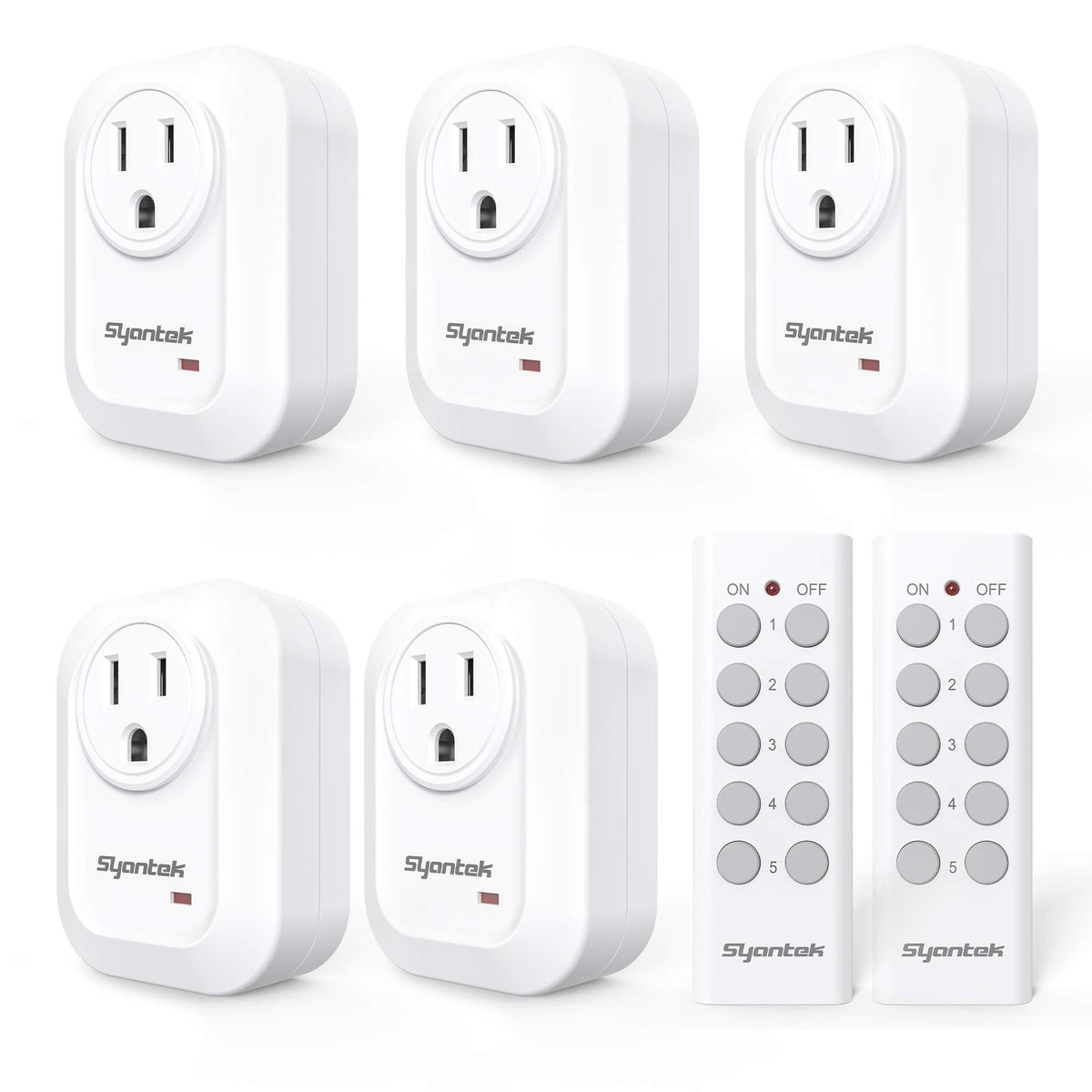 Syantek upgraded remote outlet closeup shows compact design and easy control.