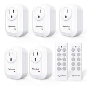 Syantek upgraded remote outlet closeup shows compact design and easy control.