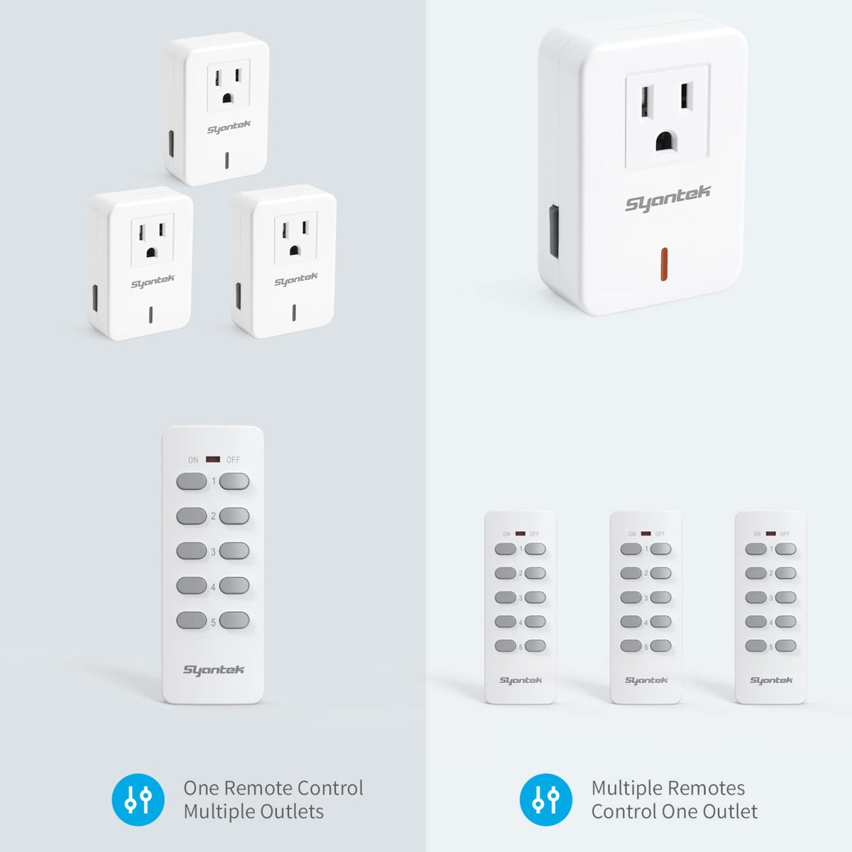 Syantek wall-socket footprint keeps installations neat and organized.