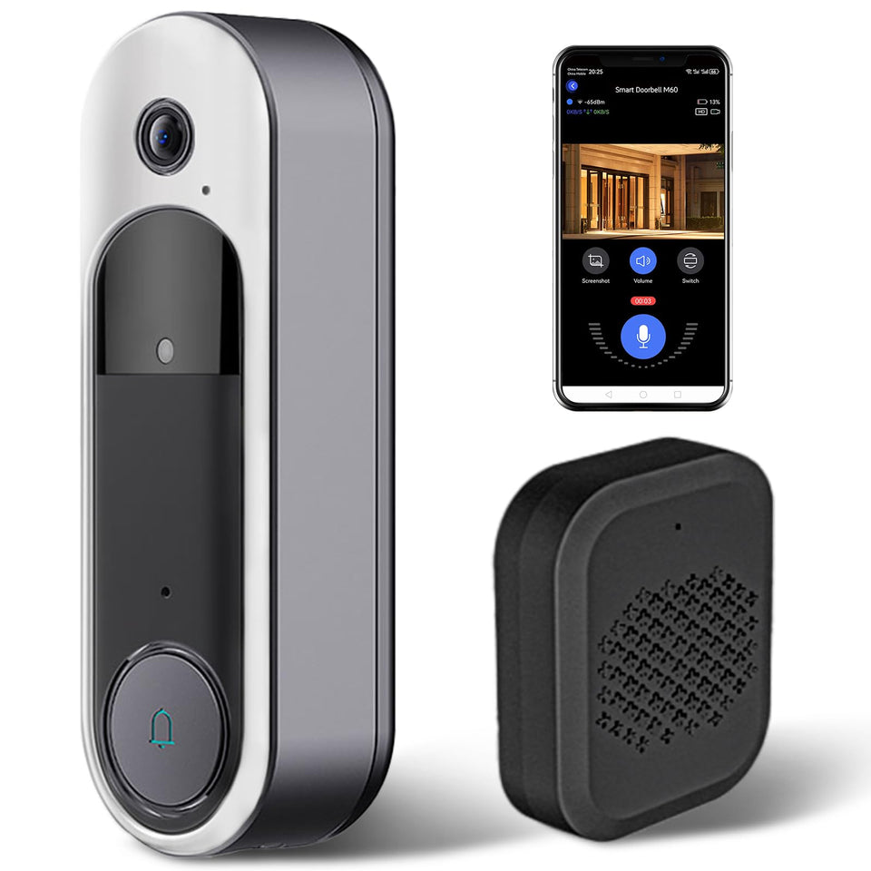 SYCAMTC doorbell front view with clear 1080p video for doorstep monitoring