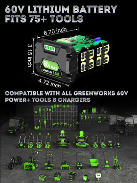 Sydelway Greenworks 60V battery cooling channels for cooling performance
