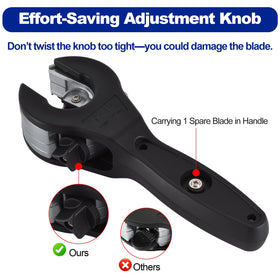 Three replaceable blades included for extended use.
