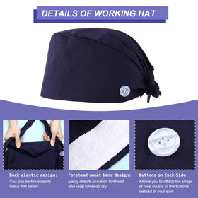Syhood bouffant cap back strap offers secure, adjustable fit