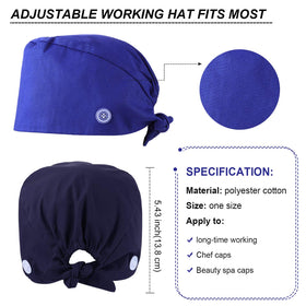 Syhood bouffant cap interior sweatband keeps the forehead dry