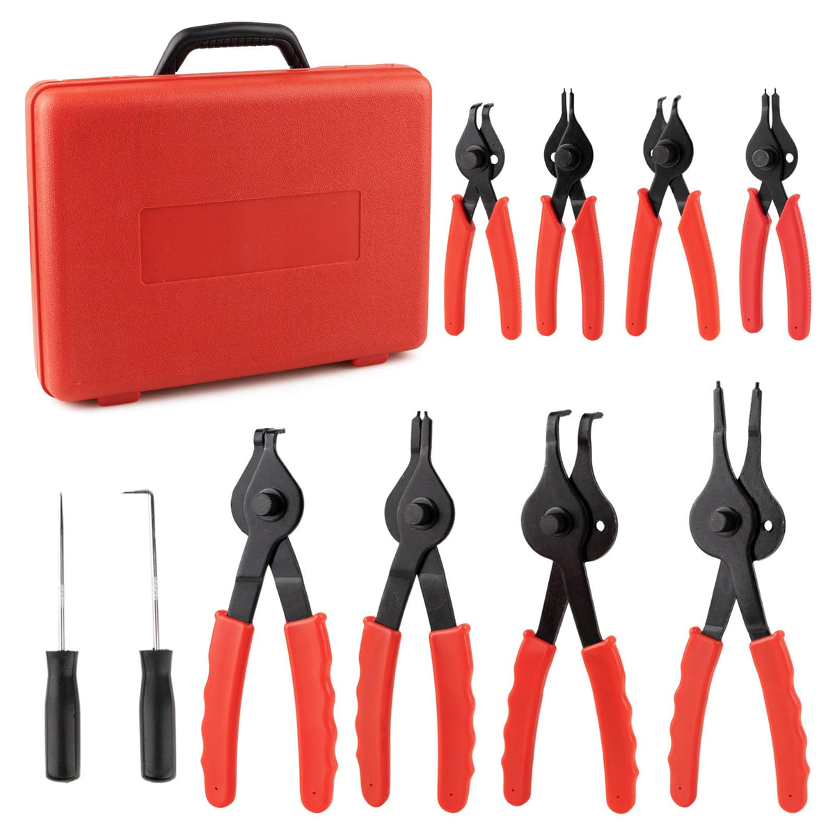 Syizyen 10-piece snap ring pliers set with case for organized toolkit efficiency.